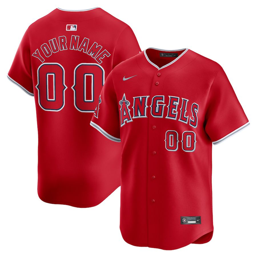 Men Los Angeles Angels Nike Red Alternate Limited Custom MLB Jersey->customized mlb jersey->Custom Jersey